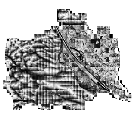 mosaicking the rasterized WFS responses  
