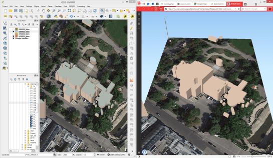 QGIS 2.5D renderer and QGIS2threejs output